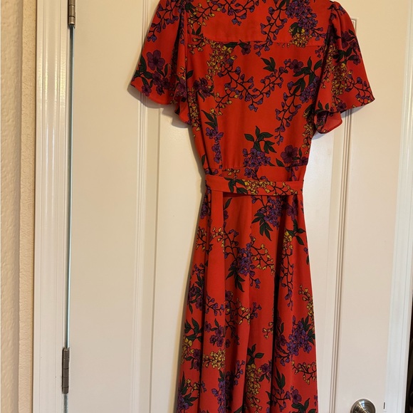 Nannette Lepore Red Floral Midi Dress - Picture 6 of 7